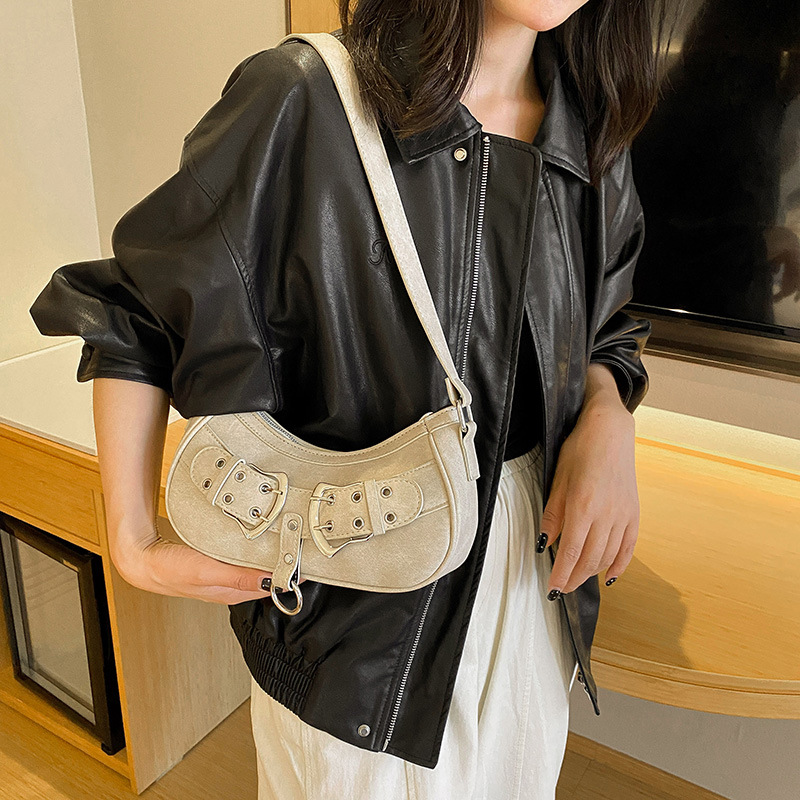 2025 New Korean Retro High-End Women's Bag Internet Celebrity Trendy Cool Underarm Bag Niche Cross-Border Single Shoulder Crossbody Bag