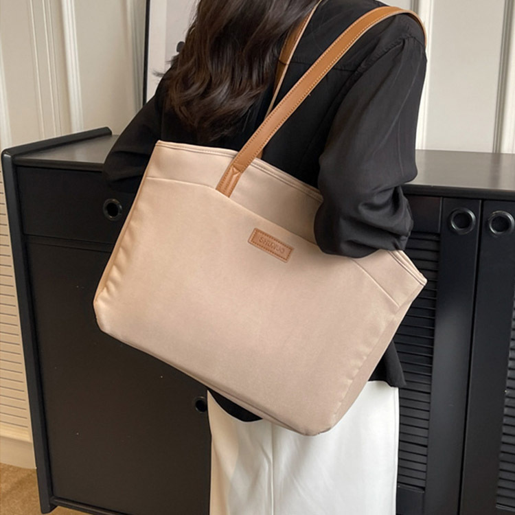 Simple Tote Bag for Women, Large Capacity Handbag, Single Shoulder Bag, Multi-Compartment Pocket, New Summer Simple Commuter Canvas Bag